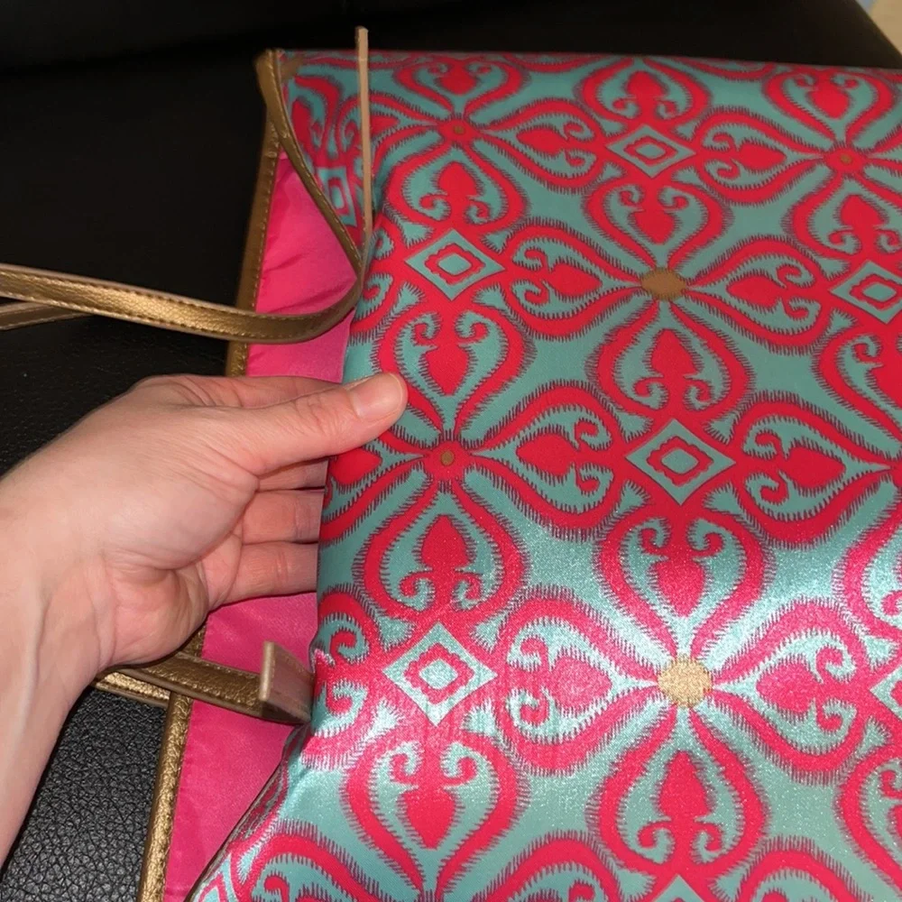 Mystic Divine Pink & Blue Tote with Gold Handles - Picture 16 of 17